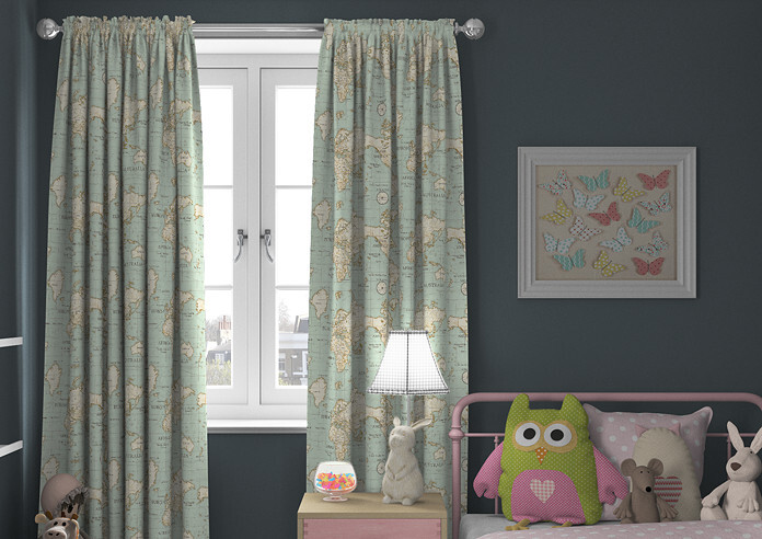 Maps, Duckegg - Made to Measure Curtains - Image 3